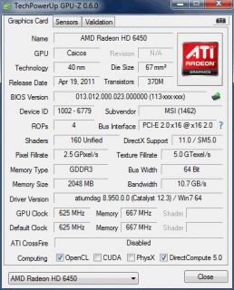 .ca   MSI R6450 MD2GD3/LP Radeon HD 6450 2GB 64 bit DDR3 PCI 
