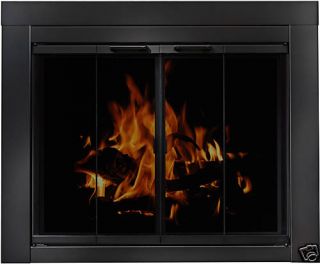 fireplace glass doors black in Fireplace Screens & Doors