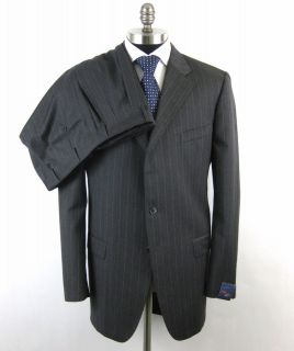 New GIANLUCA ISAIA Italy Charcoal Pinstripe Wool Suit 44 44L   NWT $ 