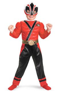 Power Rangers Samurai Red Ranger Muscle Toddler Costume SizeM 3T 4T