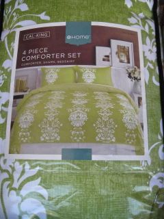 Comforter SetFloral Medallion Solid Pintuck Blue Green Gray Rust Sham 