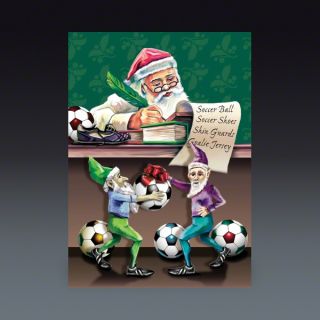Santa Soccer Christmas List Card  SOCCER