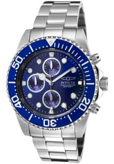 Invicta 1769 Watches,Mens Pro Diver Chronograph Blue Dial Stainless 