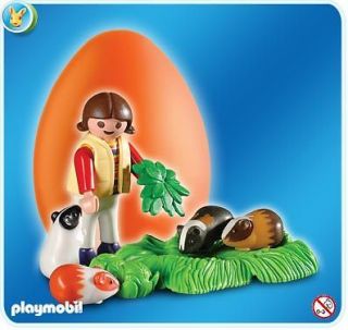 Playmobil 4918 Girl / Guinea Pigs   Orange Egg   NEW   2007 Release