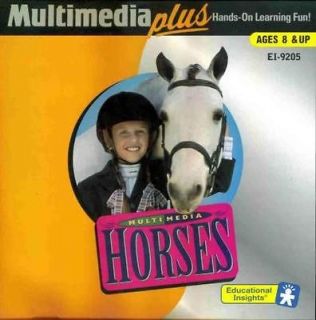   Horses PC MAC CD learn about animal types breed bareback trick riding