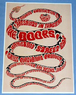 The Doors (Jim Morrison) Concert Poster   Las Vegas Convention Center 