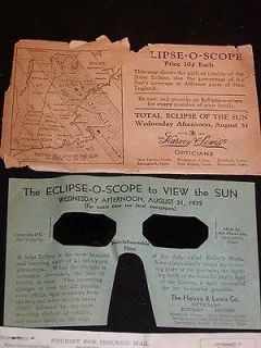 Antique c1932 ECLIPSE O SCOPE for Viewing the Total Eclipse of the 