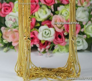 wholesale10pc​s gold plated snake chain necklace 18