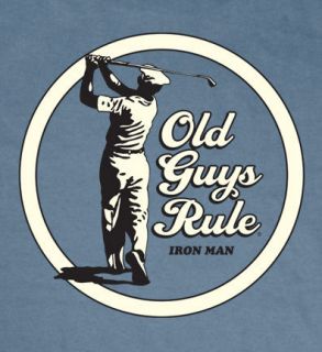 OLD GUYS RULE IRON MAN GOLF CLUB COURSE WOODS BEACH SURF S/S SIZE 