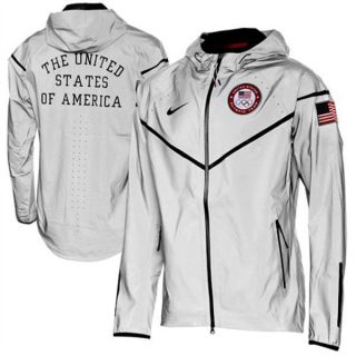 NIKE Womens 2012 21st C Olympic USA Silver Windrunner Jacket Podium S 