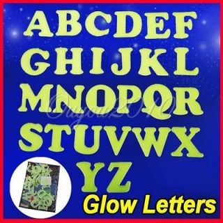 26 Alphabet Letters Glow In The Dark Wall Ceiling Stickers Baby Room 