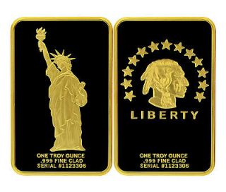 5x AMERICAN INDIAN ★ STATUE OF LIBERTY 1 TROY Oz 24k .999 FINE GOLD 