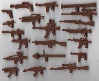 LEGO GUNS BROWN WEAPONS CUSTOM 20 PIECES FOR MINIFIG COD WW2