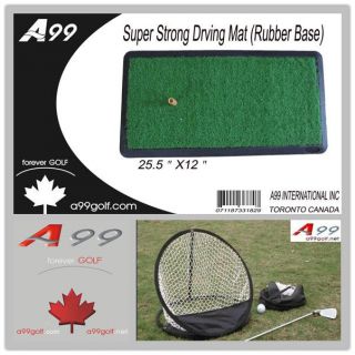 A99 golf practice training rubber base mat 26X12 + Chipping Net 