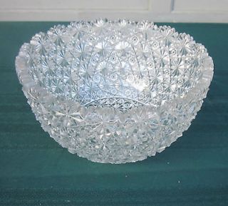Antique Brilliant Cut Glass Bowl Daisy & Button High Quality