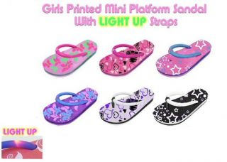 Wholesale Girls Printed Mini Platform Sandal W/ Light Up Str (SKU 