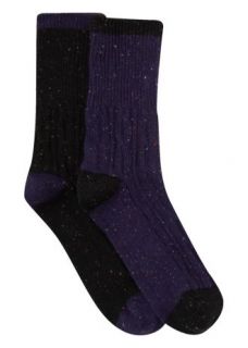 Home Womens Socks & Tights Pack Of 2 Purple Nep Yarn Thermal Socks