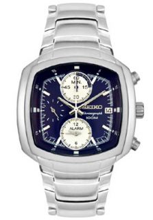 Seiko SNA637 Watches,Mens Chronograph Stainless Steel Blue Dial 