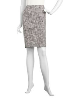 Fringe Trim Tweed Skirt   