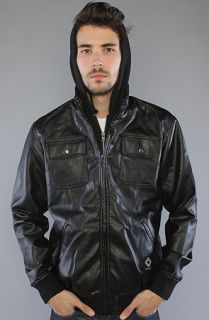 The Faux Leather & Fleece Jacket in Black