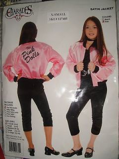 NEW Girls Pink Dolls Grease Satin Jacket XS 4 6