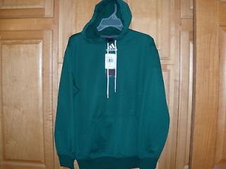 NWT ADIDAS Mens Forest Green & White Hoodie Sweatshirt, Size Small