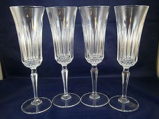 NIB Set of 4 St. George Crystal Champagne Flutes   Toscany   24% Lead 