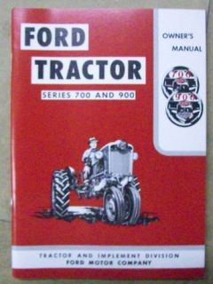Ford Tractor 1954 1957 700 & 900 Series Owner Manual
