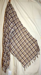 GUESS MARCIANO NEW CHECK WEAVE SCARF BLUE OR BROWN