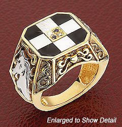 Franklin Mint  Grandmaster Mens Chess Ring   Size 12