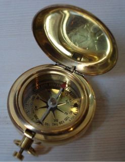 Nautical Brass Polished Pocket Dalvey Compass Push Button Whole Sale 