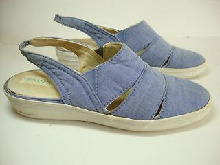 GRASSHOPPERS Blue Fabric Flat Closed Toe Sandals Shoes Womens 6M