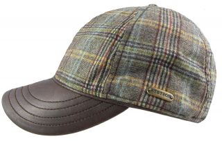 Stetson Haines Wool/Leather Baseball Cap   Leather Peak   2 Colours