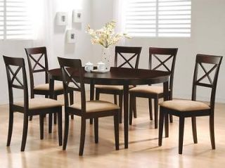Hyde 5 Piece Espresso Dining Table and Cross Back Chair Set by Coaster 