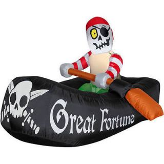 HALLOWEEN SKELETON GHOST GHOUL PIRATE SHIP RAFT INFLATABLE AIRBLOWN 