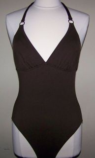 LEILANI Dark Brown Halter Swimsuit, 10 *NWT $68