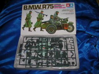 35016 TAMIYA WWII German BMW R75 w/ Bike + Sidecar Model Kit 1/35