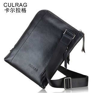   Authentic Leather Satchel Briefcase Shoulder iPad Bag Handbag BLACK