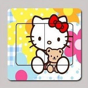 US03 Furniture Light Switch Panel Sticker   Hello Kitty