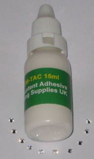 Gem Tac Glue For Applying Swarovski Crystals 15ml Bottle & 10 