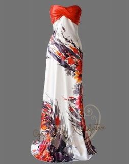 Sexy Floral Printed Strapless Maxi Dresses 2XL Red