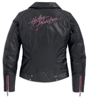 HARLEY WOMENS PINK LABEL SPECIAL EDITION LEATHER JACKET 97118 12VW 