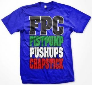 FPC Fistpump Pushups Chapsticks Funny Jersey Shore Royal Blue Mens T 