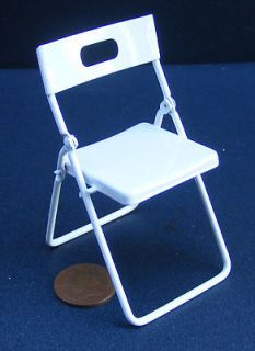   White Painted Metal Folding Chair Dolls House Miniature Furniture 230