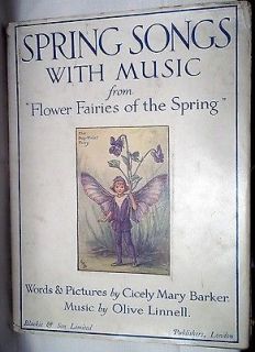 SPRING SONGS WITH MUSIC   Barker, Cicely Mary. Illus. by Cicely Mary 