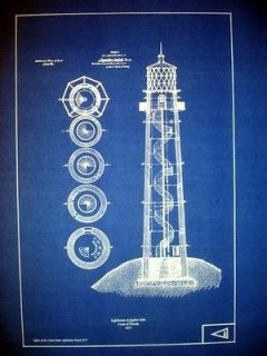 Lighthouse on Coast of Florida Blueprint Plans 14 x 20