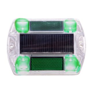 Green Polycarbonate Solar Power Road Stud Path Deck Dock LED Light