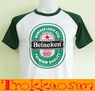   COOL Thai { XXL,XL,L,M } T Shirt Heineken White/DarkGreen&Green Trendy