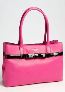NWT $448 Kate Spade Helena Bow Leather Handbag Tote hot fuchsia