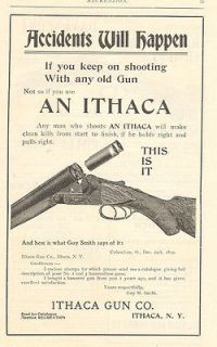 1900 ITHACA GUN CO ORIGINAL VINTAGE MAGAZINE AD SIDE BY SIDE 